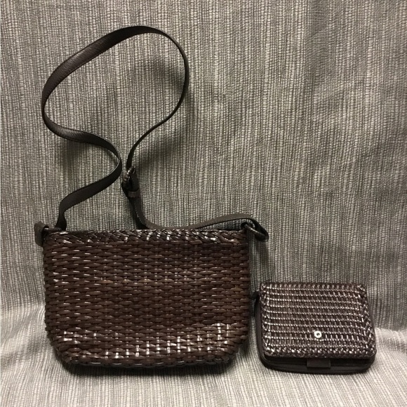 Talbots Brown Crossbody Woven Bag Set - Picture 7 of 10